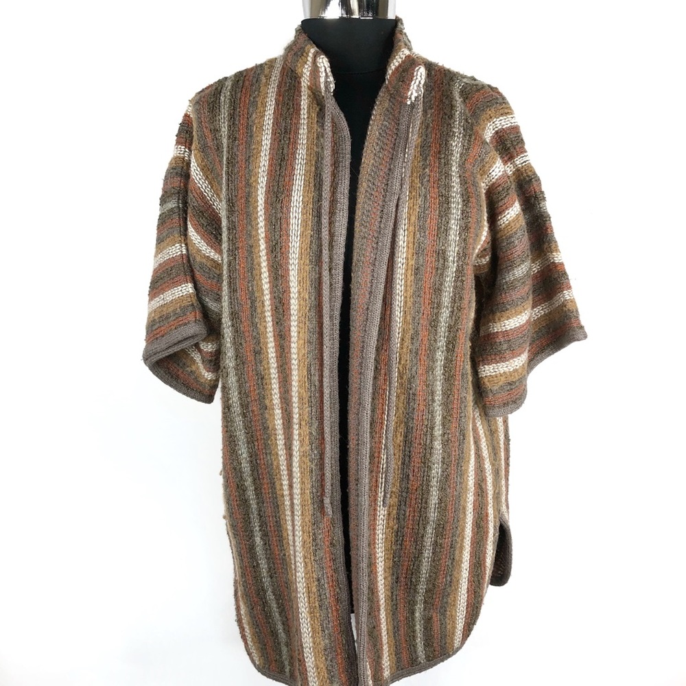 VTG Mohair Multicolored Wool Open Cardigan SweAter